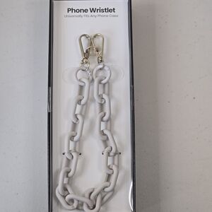 NWT Dove Gray Chain Phone Wristlet